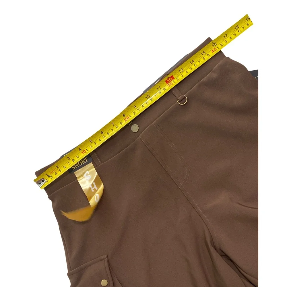 NWT Brown Cargo Sculpting Shorts Women's 1X pull on Shaping Stretch 7